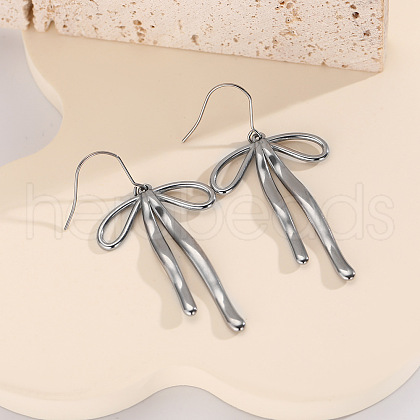 Bowknot 304 Stainless Steel Dangle Earrings FS-WG01322-02-1