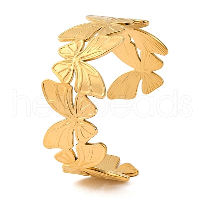 304 Stainless Steel Cuff Bangles for Women BJEW-D048-04G-1