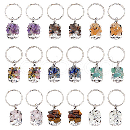 Tibetan Style Alloy Keychains KEYC-AB00067-1