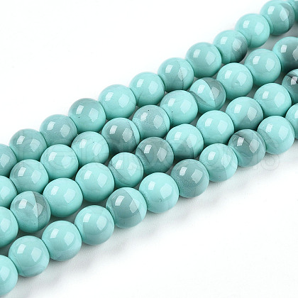 Baking Painted Glass Beads Strands DGLA-N013-8mm-04-1