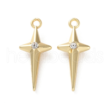 Rack Plating Alloy Rhinestoneand Pendants FIND-M038-17G-1