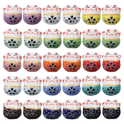 CHGCRAFT 30Pcs 15 Colors Handmade Porcelain Beads PORC-CA0001-21-1
