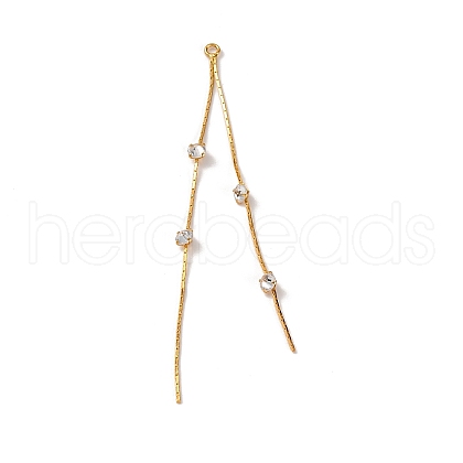 Brass Micro Pave Clear Cubic Zirconia Big Pendants KK-G510-03G-1