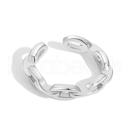 Rhodium Plated 925 Sterling Silver Cuff Earrings for Women EJEW-P231-93P-1