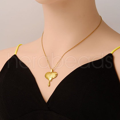 Stainless Steel Bleeding Heart Pendant Necklaces for Women MY3477-2-1
