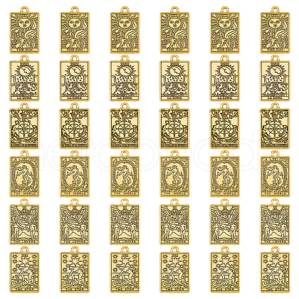 DICOSMETIC 36Pcs 6 Style Tibetan Style Alloy Pendants FIND-DC0003-82-1