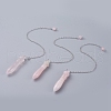 Natural Rose Quartz Pointed Dowsing Pendulums G-J386-A07-1