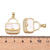 Brass Micro Pave Clear Cubic Zirconia Pendants KK-N254-184G-3