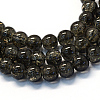 Baking Painted Transparent Crackle Glass Round Bead Strands DGLA-Q018-10mm-10-1