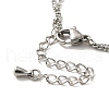 304 Stainless Steel Chain Multi-strand Anklet with Rhinestone BJEW-P272-02P-3