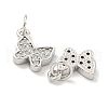 Rack Plating Brass Micro Pave Clear Cubic Zirconia Pendants KK-B093-13A-P-2