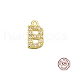 Real 18K Gold Plated 925 Sterling Silver Micro Pave Clear Cubic Zirconia Charms STER-P054-10G-B-1