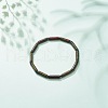 Natural Dragon Blood Column & Synthetic Hematite Stretch Bracelet BJEW-JB08458-02-2