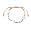 3Pcs Adjustable ABS Plastic Imitation Pearl Beaded Braided Bead Bracelets for Women BJEW-JB11871-3