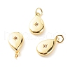 Brass Micro Pave Clear Cubic Zirconia Pendants X-ZIRC-P094-10G-RS-1
