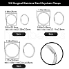 Beebeecraft 18Pcs 3 Styles 316 Surgical Stainless Steel Keychain Clasps STAS-BBC0005-80-2
