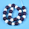 Natural Amethyst Round & Natural Cultured Freshwater Pearl Grooved Potato Beads Strands PEAR-N019-11-3