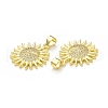 Rack Plating Brass Micro Pave Clear Cubic Zirconia Pendants KK-C011-13G-2