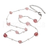 Natural Strawberry Quartz Nuggets Link Chain Necklaces NJEW-H041-06P-05-1