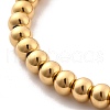 PVD Vacuum Plating 201 Stainless Steel Round Beaded Bracelet for Women STAS-D179-03G-01-2