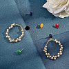 Unicraftale 20Pcs 5 Colors Flat Round Enamel Ion Plating(IP) 304 Stainless Steel Stud Earring Findings with Loop STAS-UN0027-72-3