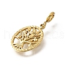 Oval with Tree of Life 304 Stainless Steel Pendant Decorations STAS-H202-20G-2