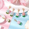Hydrangea Acrylic & Glass Seed Beads Pendant Decorations HJEW-MZ00217-2
