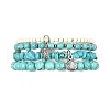 4Pcs 4 Style Synthetic Turquoise Beaded Stretch Bracelets SET BJEW-TA00377-1