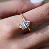 Elegant S925 Sterling Silver Pave Clear Cubic Zirconia Heart-shaped Ladies Ring for Party Daily Wear UM7480-1-3