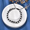 Adjustable Natural Howlite and Non-magnetic Synthetic Hematite Braided Bead Bracelets BJEW-Z090-01O-3