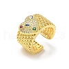 Brass Micro Pave Cubic Zirconia Adjustable Cuff Rings RJEW-V009-06G-4