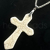 Fashion Style Natural Howlite Cross Pendant Popcorn Chain Necklaces XM3252-3