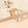 Crown Alloy Rhinestone Cuff Rings for Women FS-WGF9C69-01-2