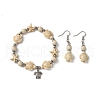 Starfish & Tortoise Synthetic Turquoise Beaded Stretch Bracelets & Dangle Earrings Kits SJEW-JS01311-01-2