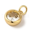 Brass with Single Clear Cubic Zirconia Pendants KK-R162-019G-2