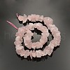 Natural Rose Quartz Nuggets Bead Strands G-A139-B10-2