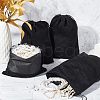  8Pcs Rectangle Black Velvet Pouches TP-NB0001-31-2