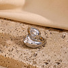 Fashionable 304 Stainless Steel Cubic Zirconia Finger Rings FS-WG3A113-03-1