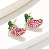 Brass Micro Pave Cubic Zirconia Stud Earrings EJEW-Q015-13G-02-5