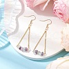 304 Stainless Steel with Natural Fluorite Dangle Earrings EJEW-JE06010-07-2