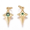 Brass Micro Pave Cubic Zirconia Charms X-ZIRC-G168-53G-02-2