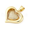 Brass Micro Pave Clear Cubic Zirconia Pendants KK-S510-31G-01-2