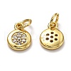 Brass Micro Pave Cubic Zirconia Charms ZIRC-H119-09G-2
