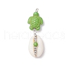 7Pcs 7 Styles Natural Cowrie Shell & Starfish Turtle Dyed Synthetic Turquoise Pendants PALLOY-JF03935-02-3