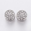 Brass Micro Pave Cubic Zirconia European Beads OPDL-P001-59-1