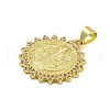 Religion Theme Rack Plating Brass Micro Pave Cubic Zirconia Pendants KK-C074-40G-02-2
