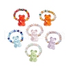 Glass Beads with Transparent Acrylic Beads and TOHO Round Seed Beads and Elastic Crystal Thread Rings RJEW-JR00876-2