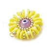 Handmade Polymer Clay and Evil Eye Lampwork and Glass Round Pendants PALLOY-MZ00638-5