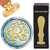 Brass Wax Seal Stamps with Wood Handle AJEW-WH0412-0251-1
