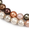 Faceted Round Shell Pearl Beads Strands BSHE-XCP0001-52-4